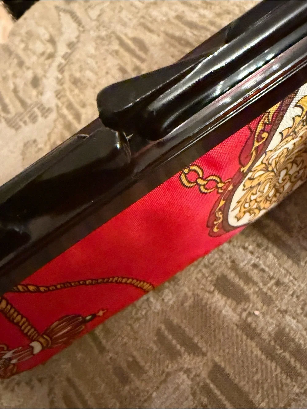 Red Chain Print Cosmetic Pouch with Zipper Pocket 2 pc!! New!